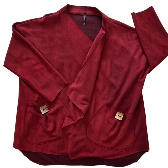 IC by CONNIE K Open Front Cardigan Jacket size XL, Square Botton Pockets - Picture 4 of 10